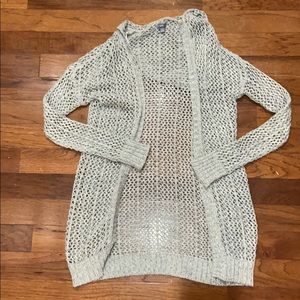 Aerie Open Knit Hooded Cardigan